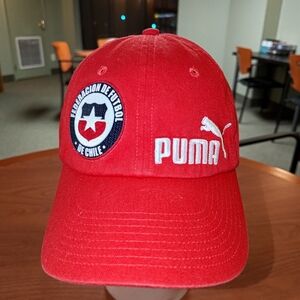 Puma Federacion De Futbol De Chile Embroidered Logo Strapback Hat Cap